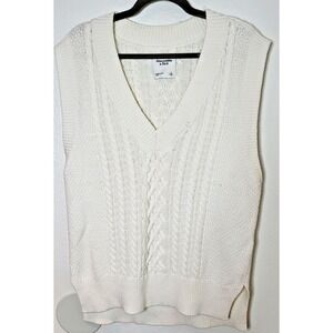 Abercrombie & Fitch Women's S Oversized Slouchy Cable Knit Pullover Sweater Vest